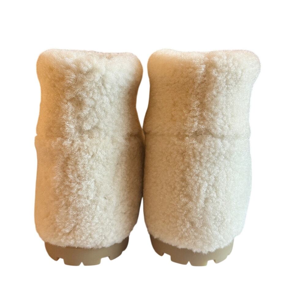 Prada NWB White Logo Shearling Ankle Boots - Picture 3 of 6
